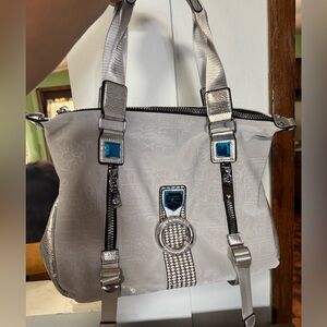 Y2K White and Silver Tote Bag